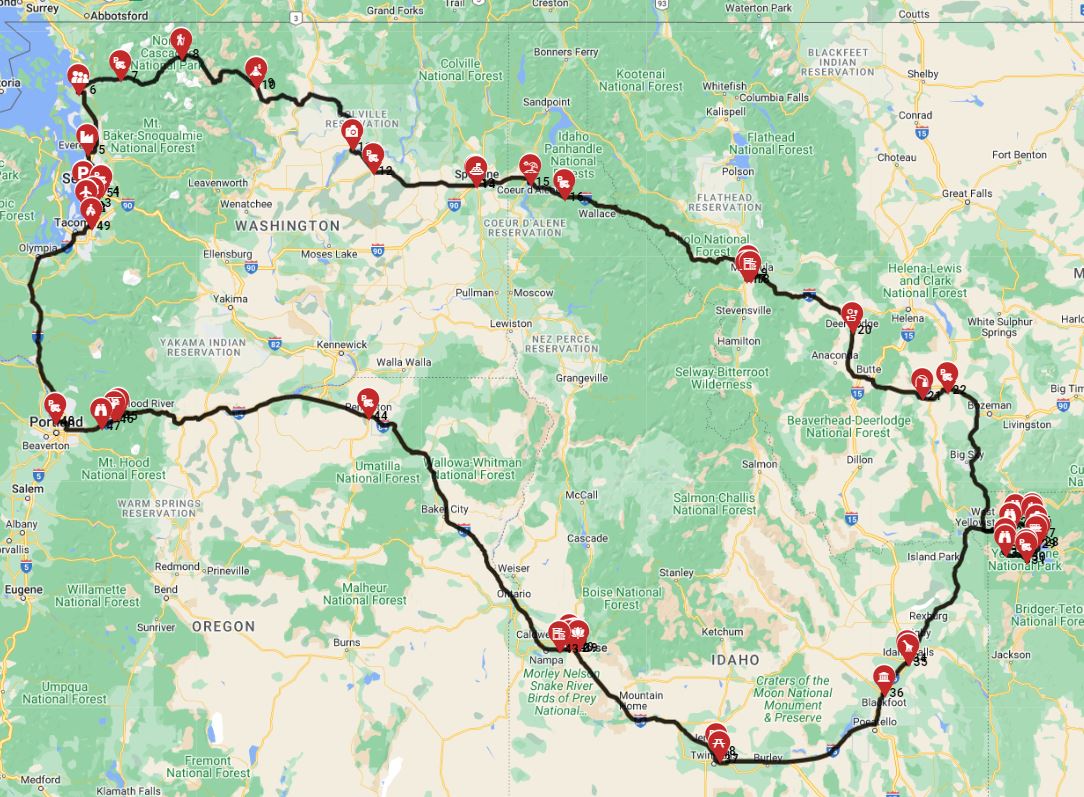 Map for Seattle Roundtrip - East Short